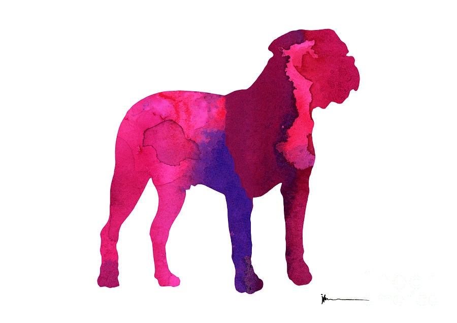 Dog Painting - Dog de bordeaux figurine art print by Joanna Szmerdt