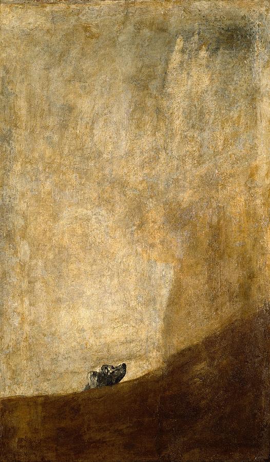 Dog half-submerged Painting by Francisco Goya