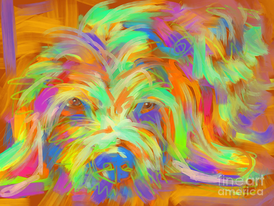 Dog Matze Painting by Go Van Kampen Dog Matze Painting by Go Van Kampen