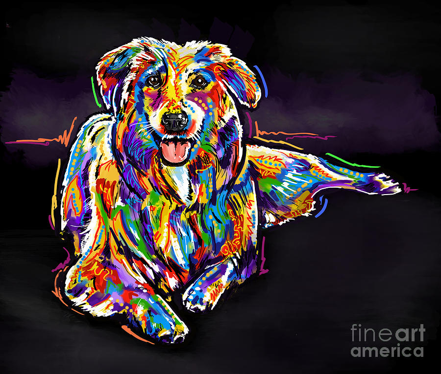 Dog-multi-color Painting by Tim Gilliland