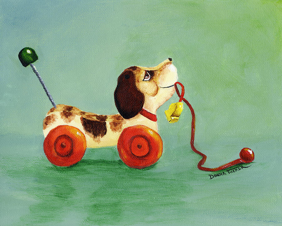Dog Pull Toy Painting by Donna Tucker