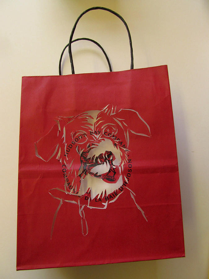 Dog Mixed Media - Dog Shopping Bag by Alfred Ng
