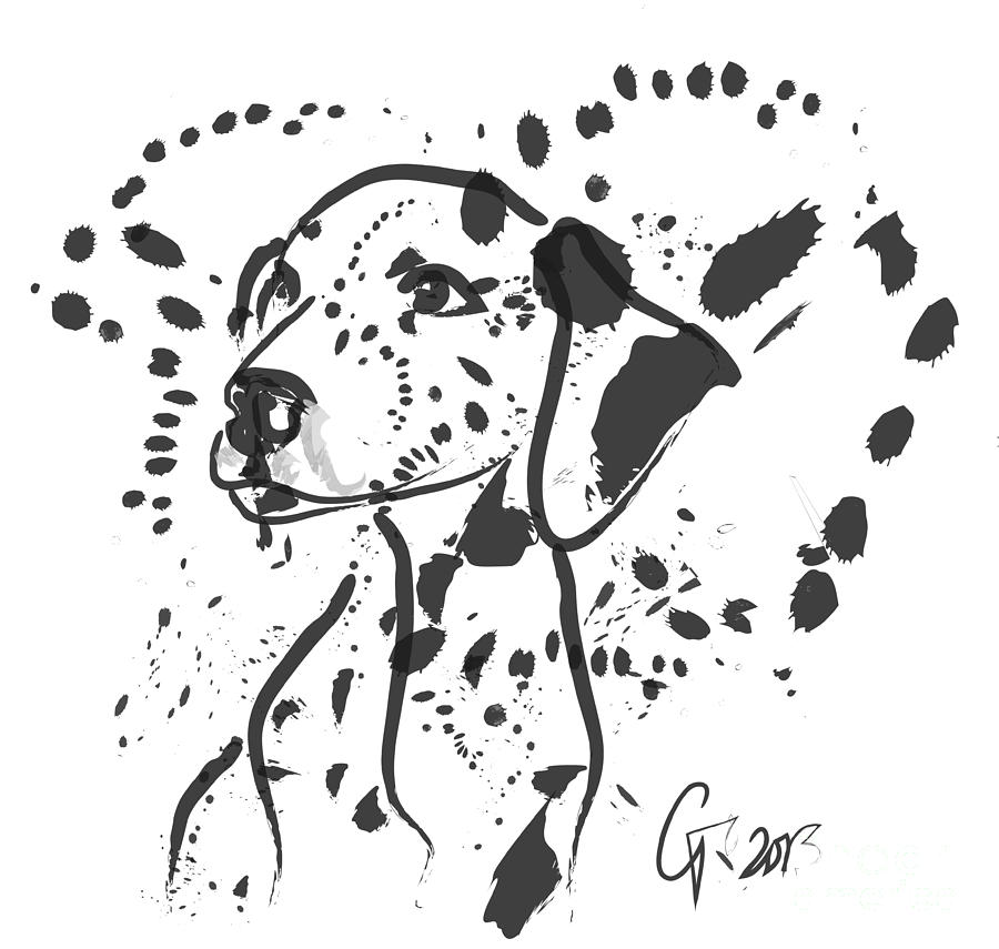 Dog Spot Painting by Go Van Kampen