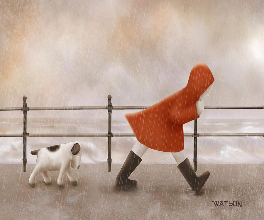 Dog Walk Digital Art by Marlene Watson