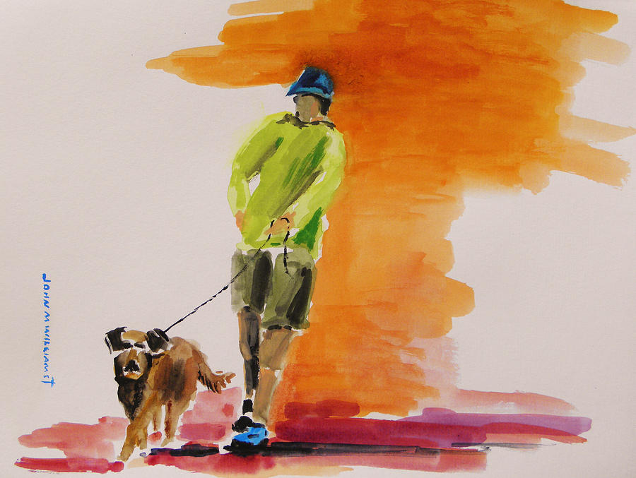Impressionism Painting - Dog Walker by John Williams