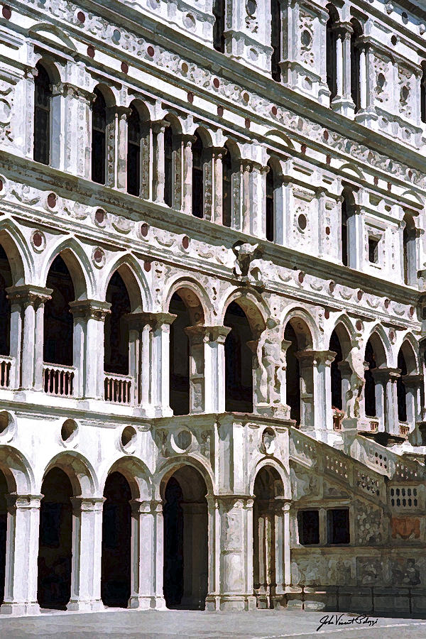 Doge Palace Venice 2 Digital Art by John Vincent Palozzi