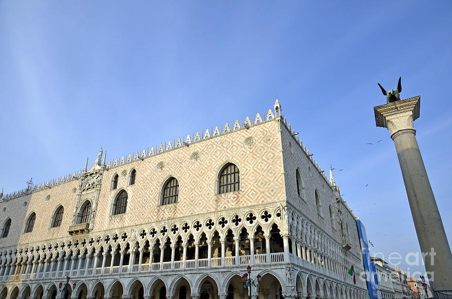 Architecture Photograph - Doges Palace and Column of San Marco by Sami Sarkis