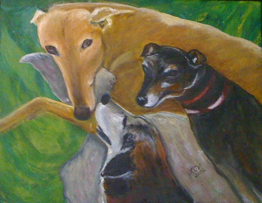 Dogs Resting Painting by Lucille  Valentino
