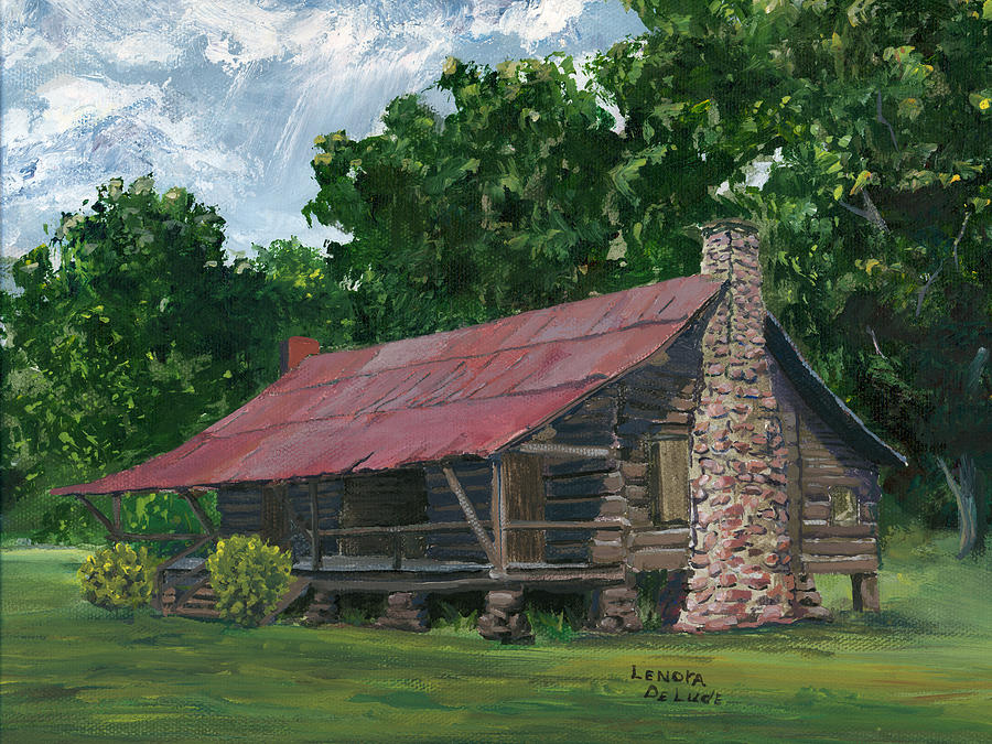 Dogtrot House in Louisiana Painting by Lenora  De Lude
