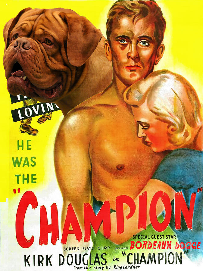 Dogue de Bordeaux Art Canvas Print - Champion Movie Poster Painting by Sandra Sij