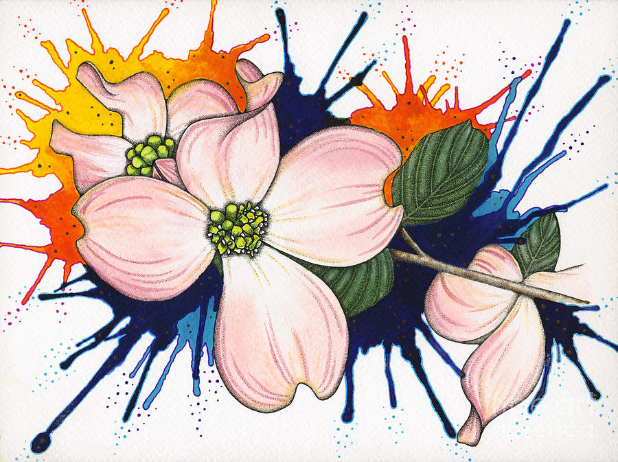 Spring Painting - Dogwood Flowers by Nora Blansett
