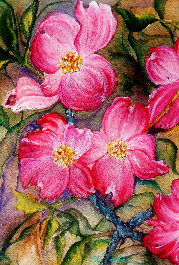 Dogwoods in Pink Painting by Lil Taylor