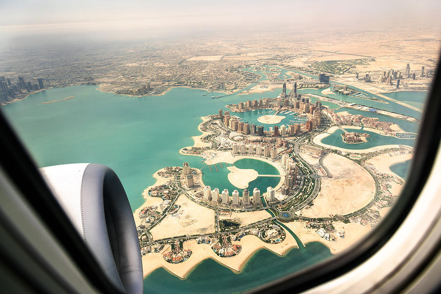 Doha Aerial View From The Airplane Photograph by Franckreporter