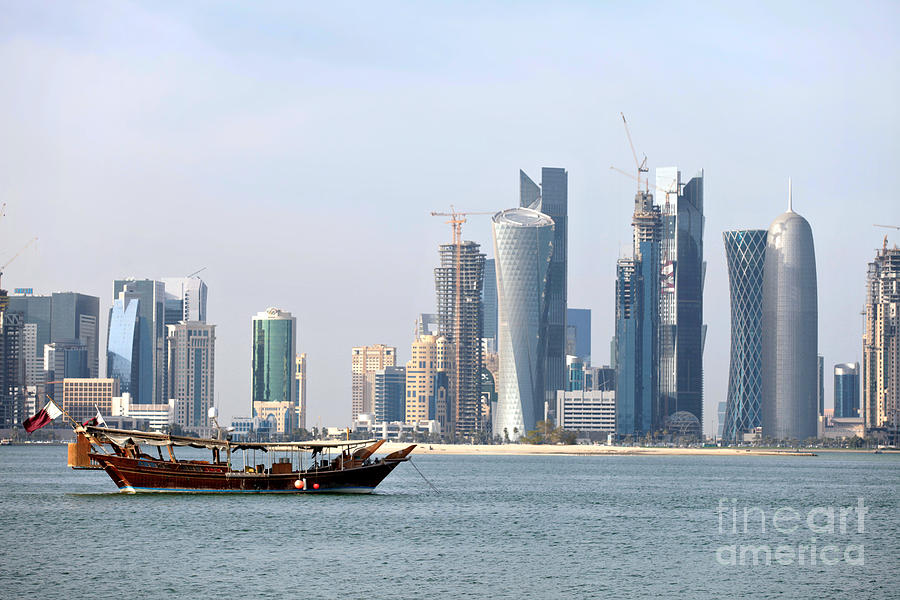 Doha city skyline 2012 Photograph by Paul Cowan