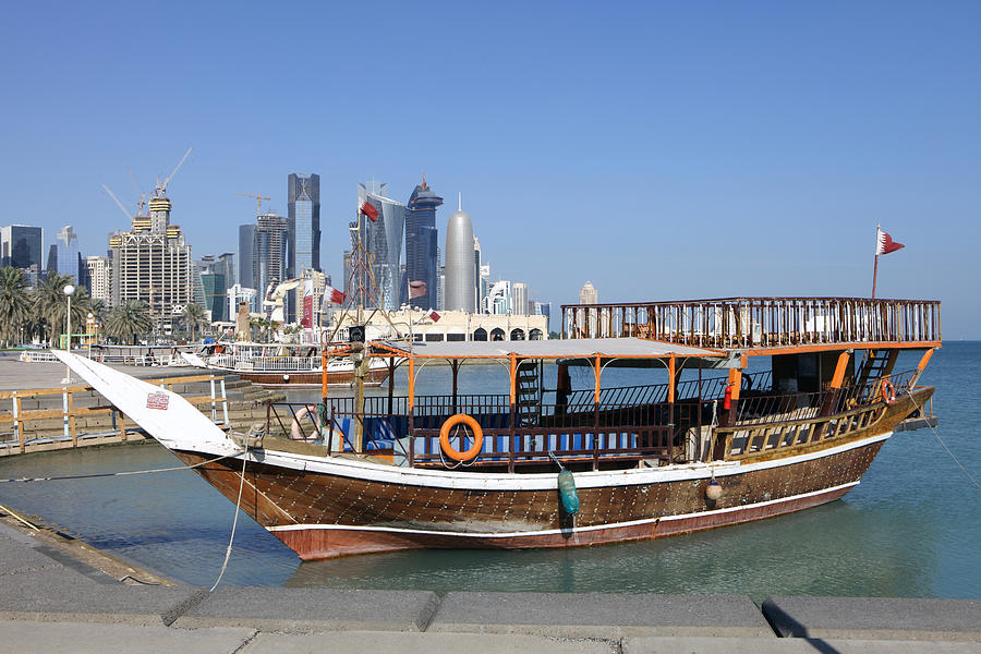 Doha Corniche in Qatar Photograph by Paul Cowan
