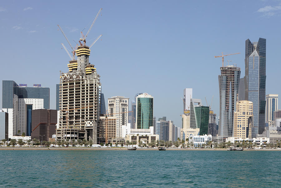 Doha corniche towers 2013 Photograph by Paul Cowan