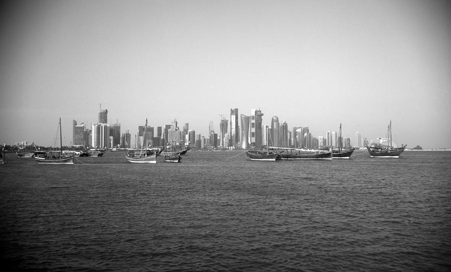 Doha dhow display Photograph by Paul Cowan