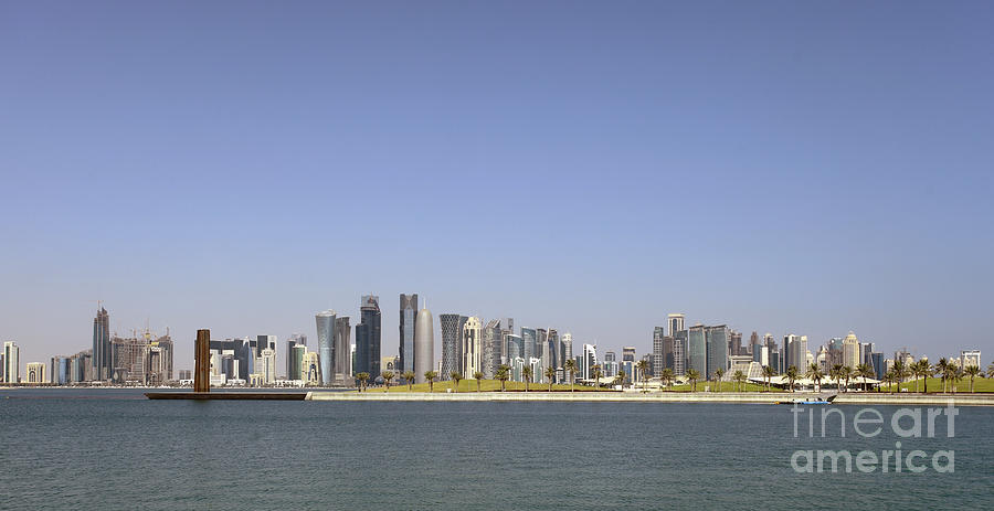 Doha skyline panorama Photograph by Paul Cowan