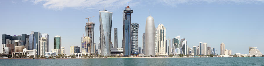 Paul Cowan Photograph - Doha towers in 2013 by Paul Cowan