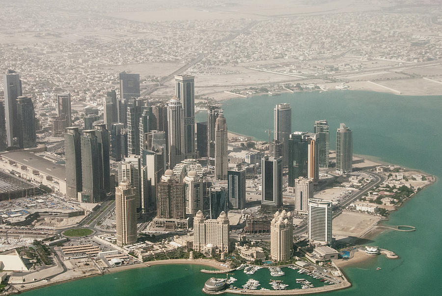 Doha West Bay Aerial Photograph by Alexander Cheek