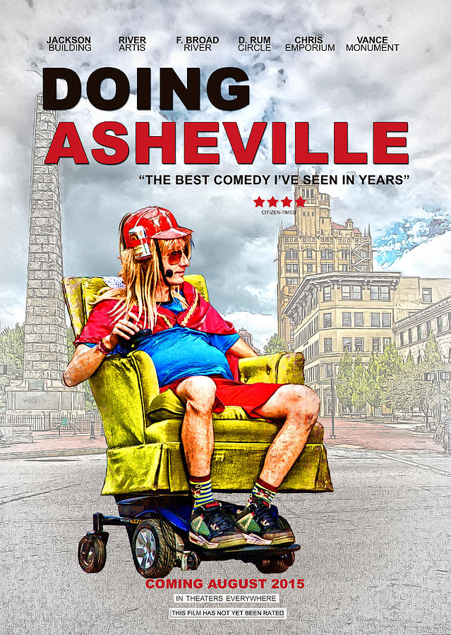 Doing Asheville Poster Digital Art by John Haldane