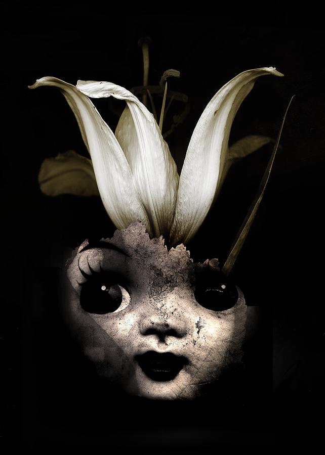 Black And White Photograph - Doll flower by Johan Lilja