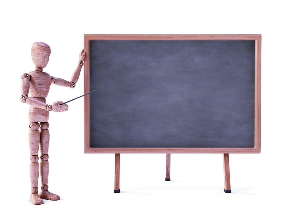 Doll Photograph - Doll With Blackboard by Ktsdesign/science Photo Library