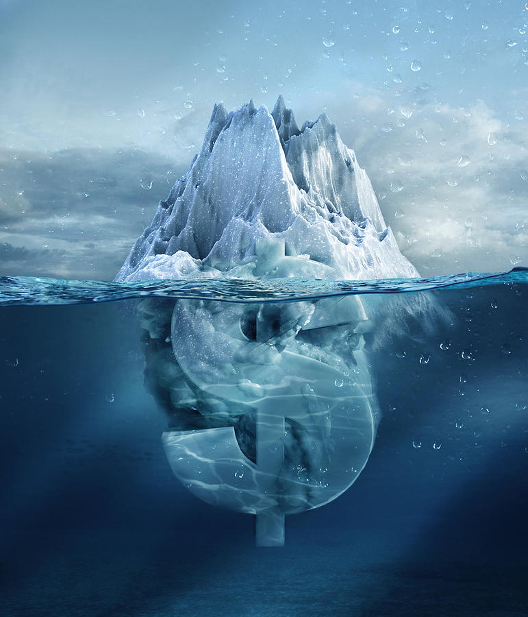 Dollar sign under floating glacier Photograph by Colin Anderson Productions pty ltd