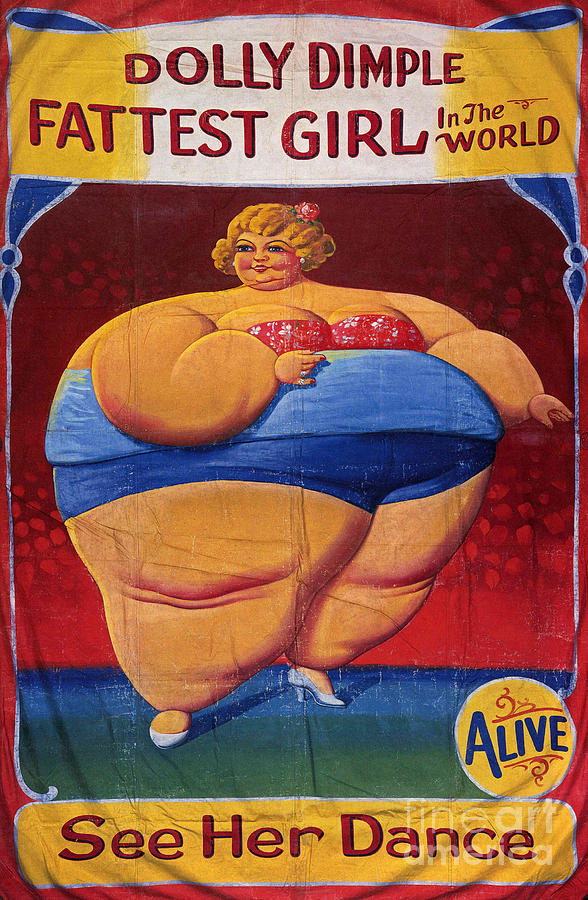 Adverts Drawing - Dolly Dimple 1900s Freaks Show Dieting by The Advertising Archives