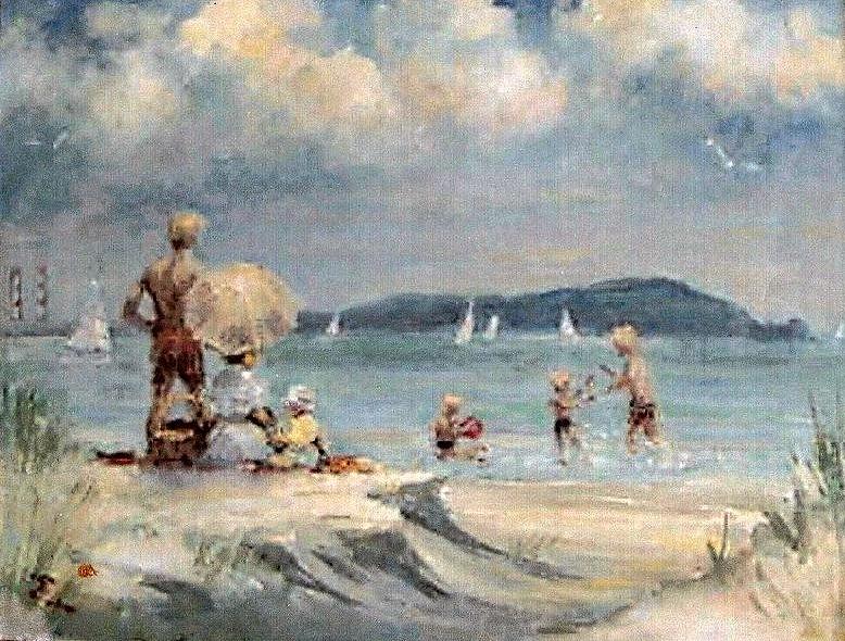 Dollymount strand  Clontarf Painting by Philip Corley