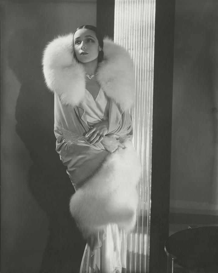 Dolores Del Rio Wearing An Augustabernard Wrap Photograph by Edward Steichen