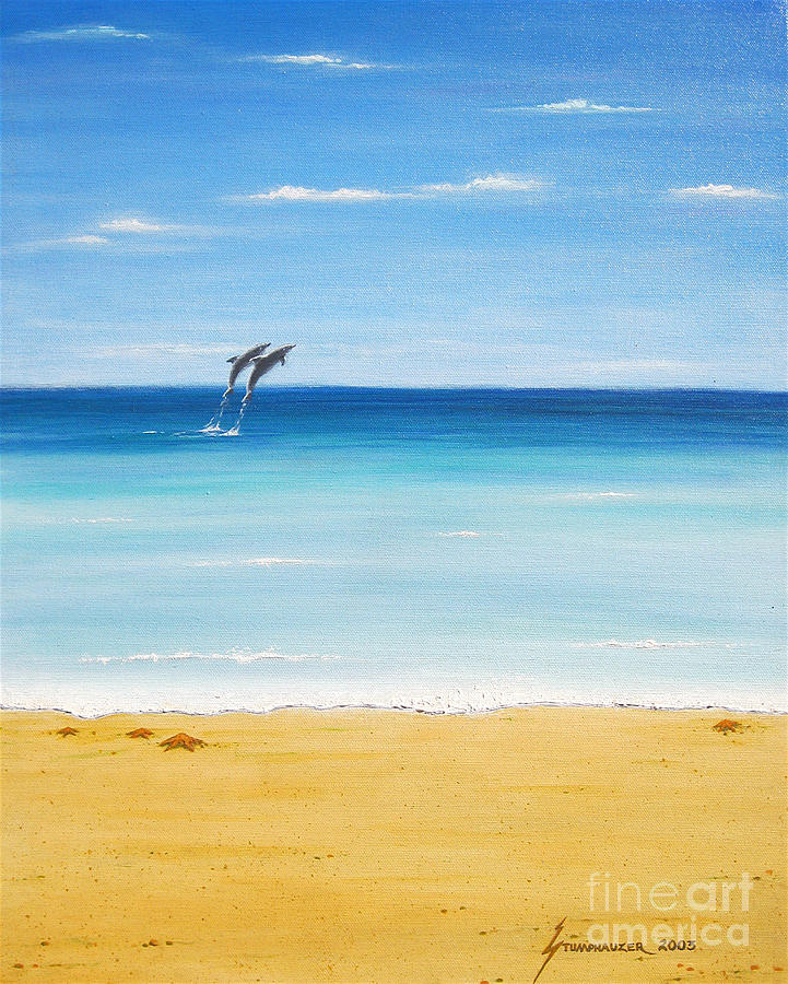 Dolphin Painting - Dolphin Beach by Jerome Stumphauzer