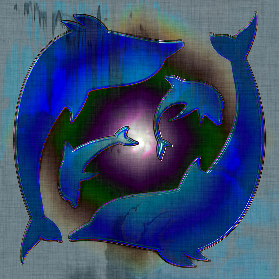 Dolphin Dance Digital Art by David G Paul