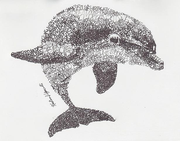 Wildlife Drawing - Dolphin by Michael Volpicelli