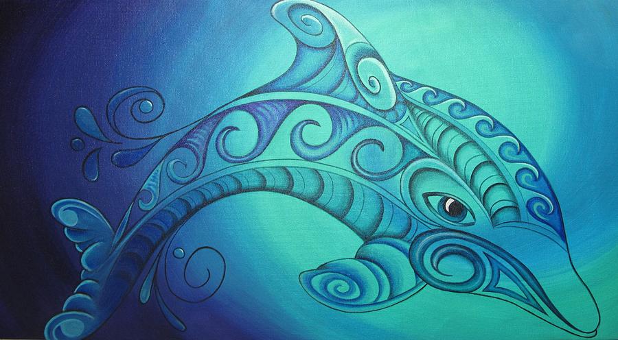 Dolphin Painting by Reina Cottier