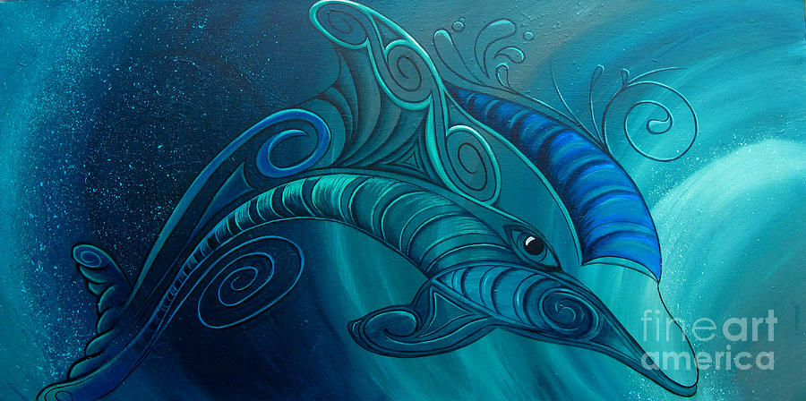 Dolphin Rua Painting by Reina Cottier