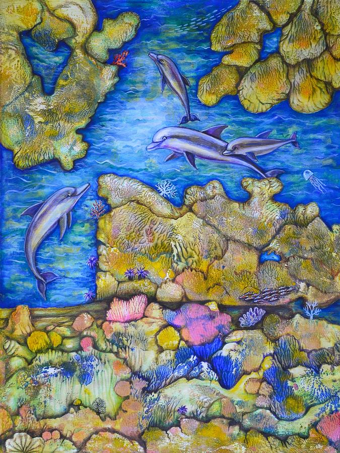 Dolphins Painting by Katerina Kovatcheva