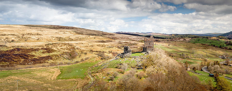 Architecture Photograph - Dolwyddelan Castle Countryside Panorama by Christine Smart