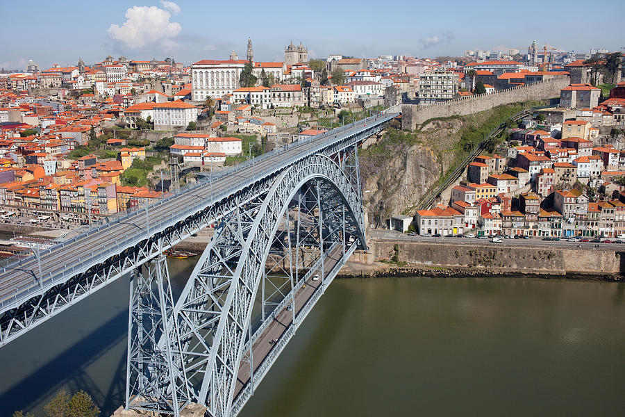 Dom Luis I Bridge Over Douro River in Old City of Porto Photograph by Artur Bogacki