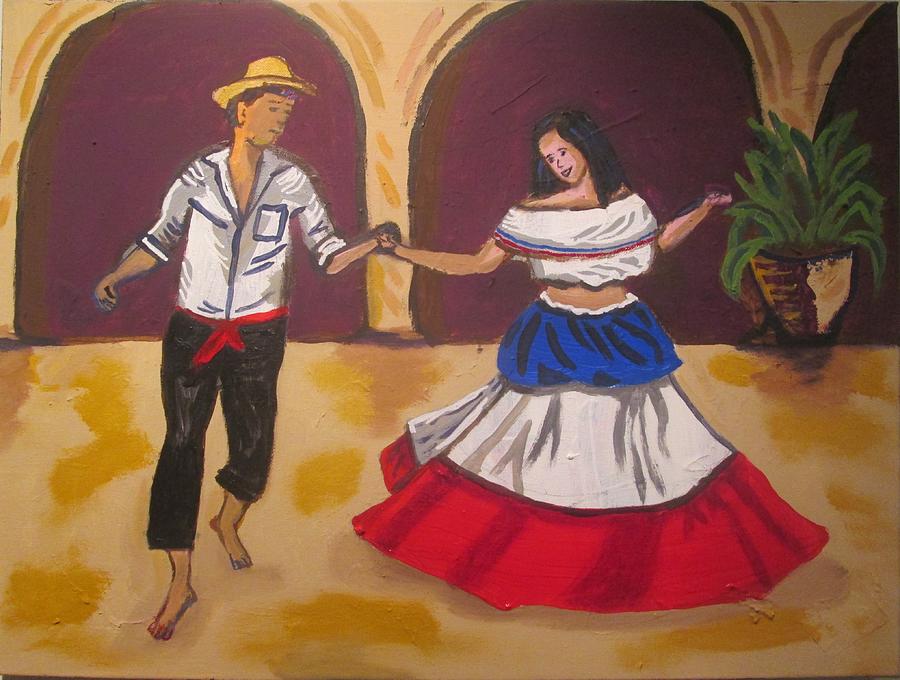 Dom Rep Dancers Painting by Jennylynd James