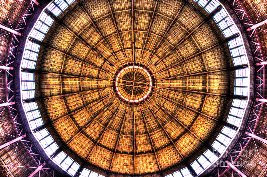 Dome Roof and Cupola -  Roundhouse of the Baltimore and Ohio Railroad Museum Photograph by ELDavis Photography