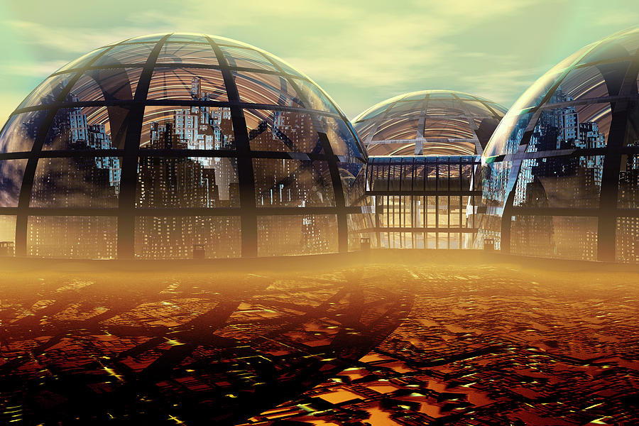 Domed Futuristic City Photograph by Carol & Mike Werner
