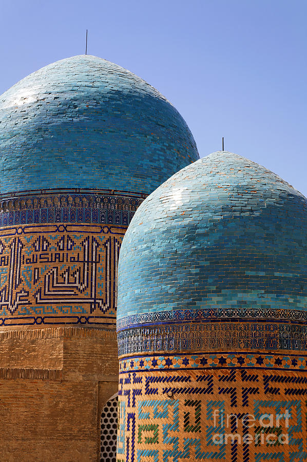 Domes at the Avenue of Mausoleums in Samarkand Uzbekistan Photograph by Robert Preston