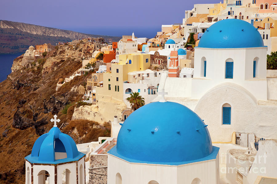 Domes of Santorini Photograph by Brian Jannsen