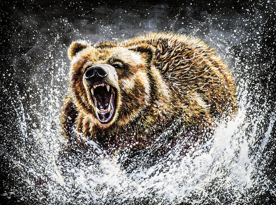 University Of Montana Grizzlies Painting - Dominance by Teshia Art