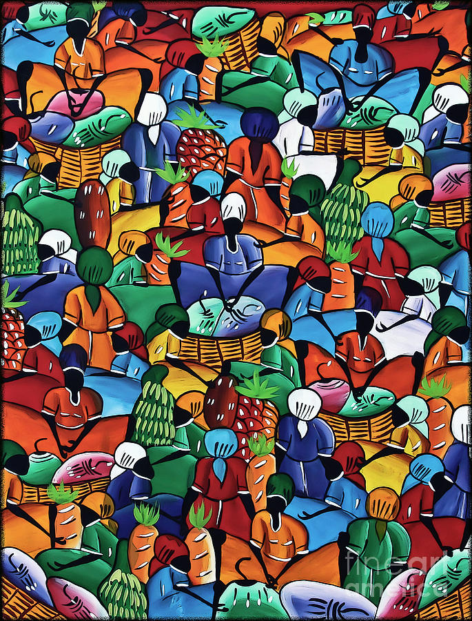 Dominican Women at Market Painting by Walt Foegelle