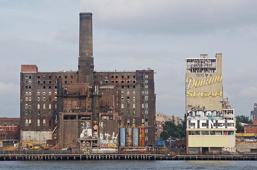 Domino Sugar factory from across the river Digital Art by Steve Breslow