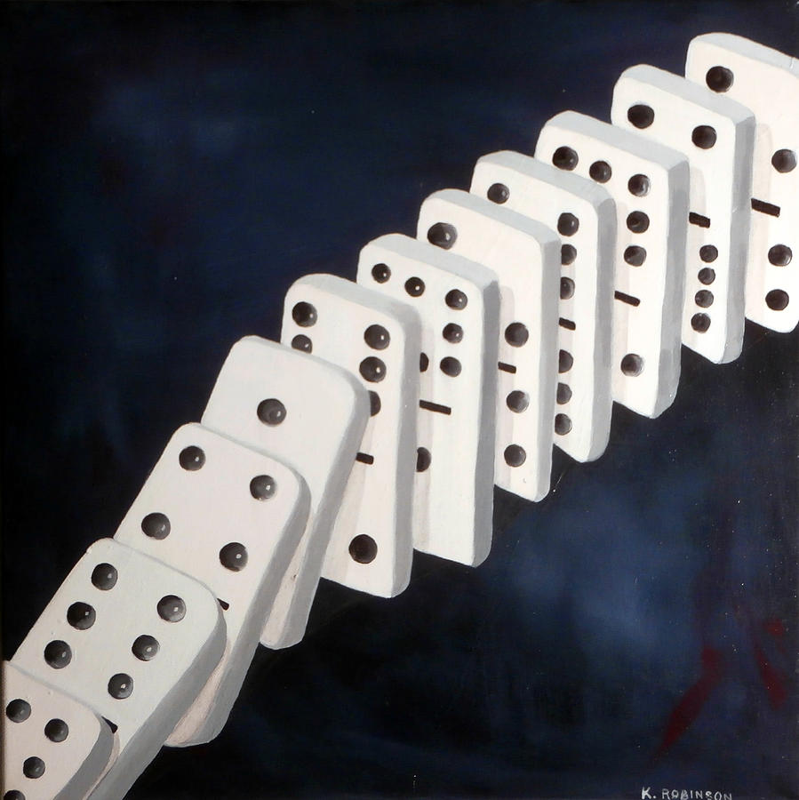 Dominoes Painting by Karyn Robinson