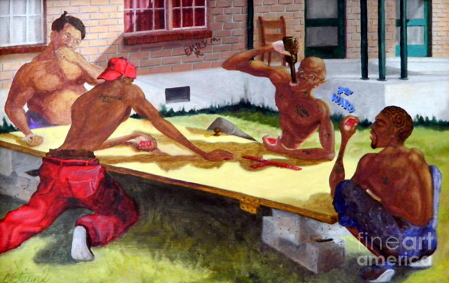 New Orleans Painting - Dominoes St. Bernard by Clifford Etienne