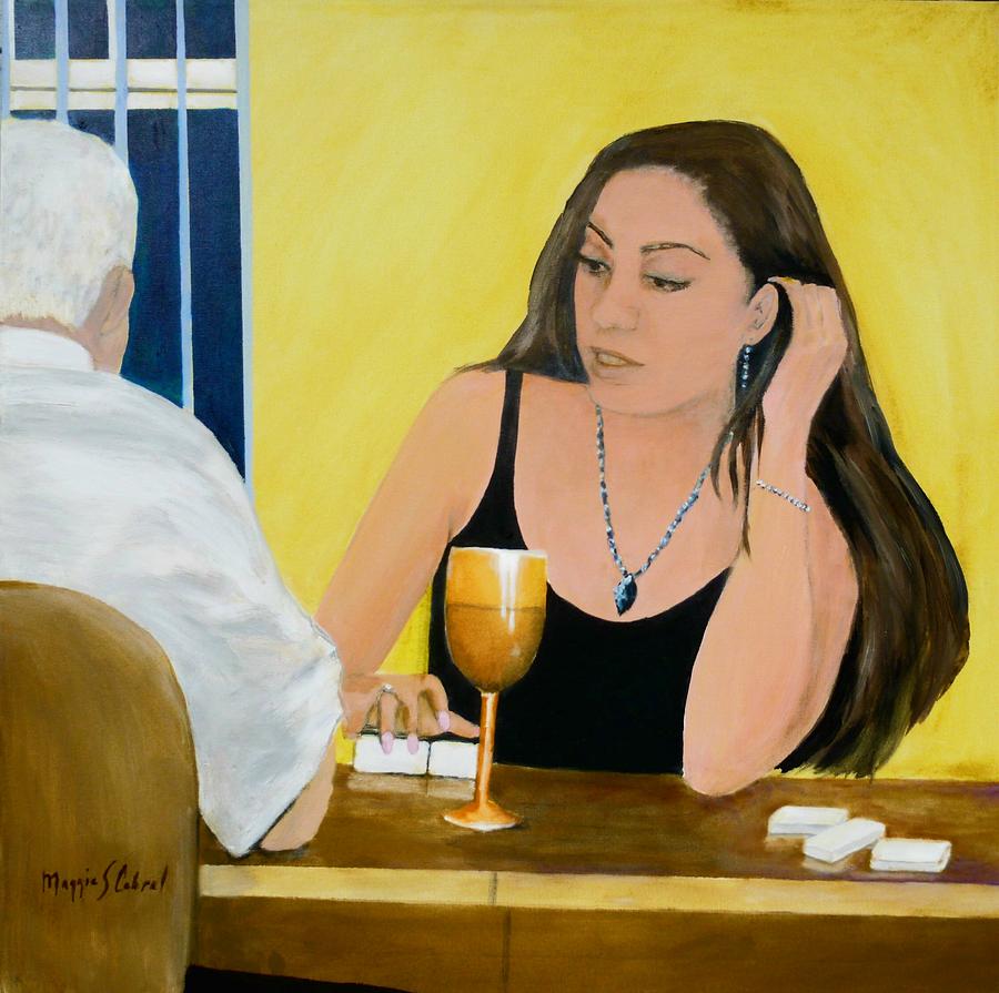 Dominoes With Grandpa Painting By Maggie Cabral Fine Art America